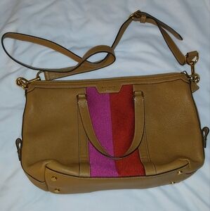 Kate Spade Tan Red and Pink Shoulder Bag